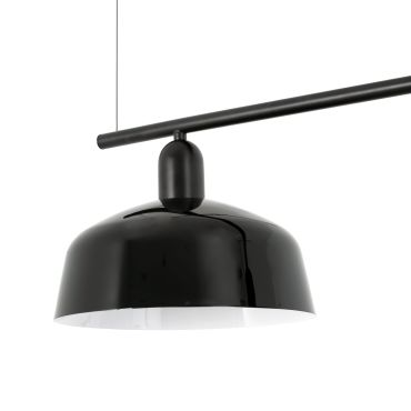 Faro Tatawin M - hanglamp - 100 x 25 x 210 cm - satijnzwart en glanszwart