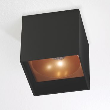 Artdelight Brock - plafondverlichting - 10 x 10 x 10 cm - 7W dimbare LED incl. - zwart en goud