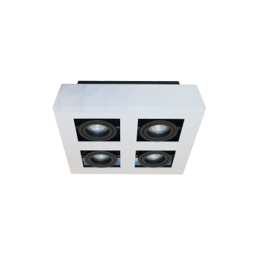 Artdelight Bosco - opbouwspot 4L - 25 x 25 x 8,6 cm - wit en zwart