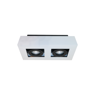 Artdelight Bosco - opbouwspot 2L - 25 x 14 x 8,6 cm - wit en zwart