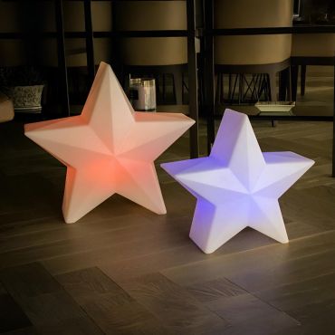 New Garden Nova 45 Christmas Star - oplaadbare vloerlamp op zonne-energie met afstandsbediening - 46 x 42,6 x 22,5 cm - 5W RGB LED incl. - IP65 - wit
