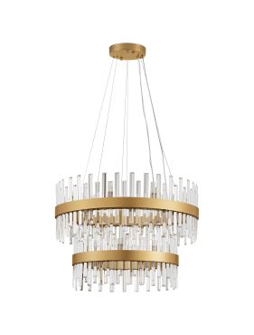 Nova Luce Crown - hanglamp - Ø 75 x 180 cm - satijn goud