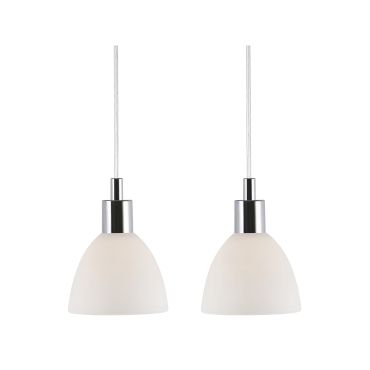 Nordlux Ray 2L Kit 12 - hanglamp - 12 x 186 cm - chroom en wit