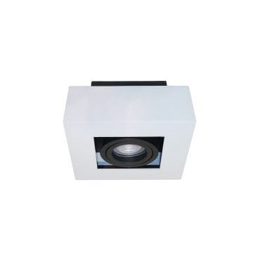 Artdelight Bosco - opbouwspot 1L - 14 x 14 x 8,6 cm - wit en zwart