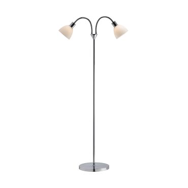 Nordlux Ray 12 - staanlamp - 155 cm -  chroom en opaal wit