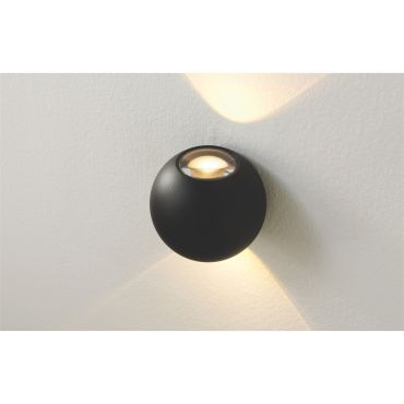 Artdelight Denver - buiten wandverlichting - Ø 10 cm - 2 x 4W dimbare LED incl. - IP54 - zwart