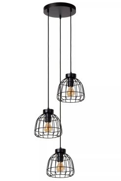 Lucide Filox - hanglamp - Ø 44,5 x 198 cm - zwart