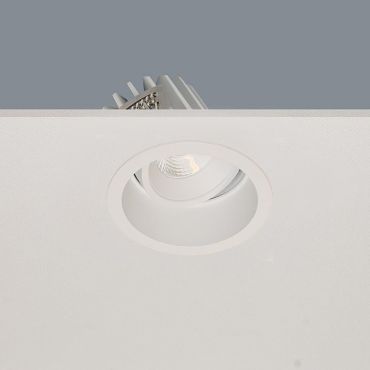 Artdelight Ribs - inbouwspot - Ø 90 mm, Ø 83 mm inbouwmaat - 10W dimbare LED incl. - IP44 - wit