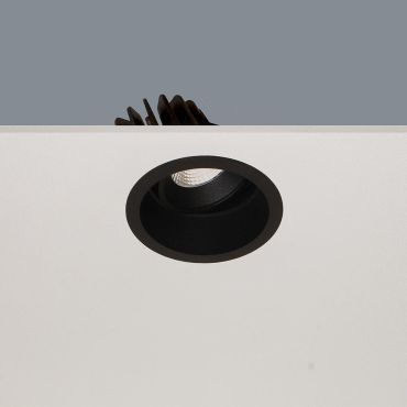 Artdelight Ribs - inbouwspot - Ø 90 mm, Ø 83 mm inbouwmaat - 10W dimbare LED incl. - IP44 - zwart