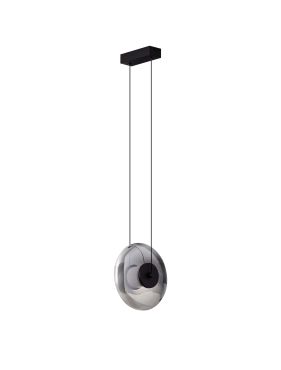 Nova Luce Ballet - hanglamp - Ø 26 x 200 cm - 8W dimbare LED incl. - zandzwart en rokerig grijs