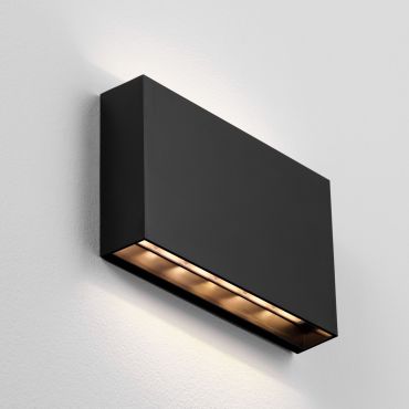 Nova Luce Yoko - buiten wandverlichting - 20 x 12,5 x 3,9 cm - 13W LED incl. - IP65 - zandzwart