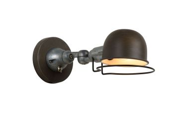 Lucide Honore - wandlamp met schakelaar - 10 x 28 x 11,5 cm - roest bruin