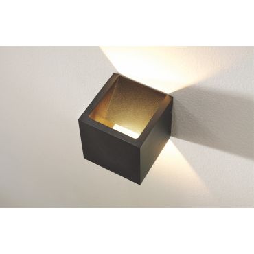 Artdelight Cube - buiten wandverlichting - 10 x 10 x 10 cm - 6W dimbare LED incl. - IP54 - zwart