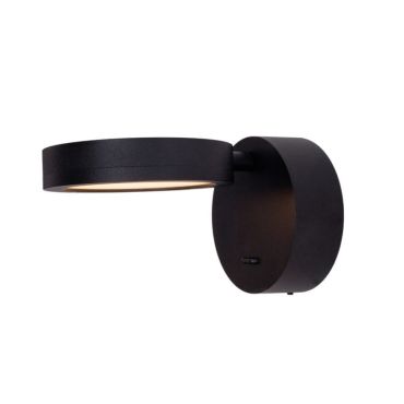 Maxlight Ibiza - opbouw wandlamp met schakelaar - Ø 9 x 16 cm - 6W LED incl. - zwart