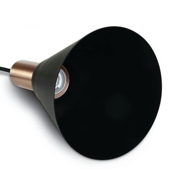 ONE Light E27 Pendant Cones - hanglamp - Ø 15,3 x 222,8 cm - koper en zwart