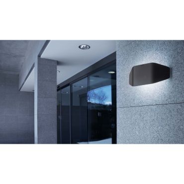 Faro Future - wandverlichting - 31,5 x 7 x 13,5 cm - IP44 - donkergrijs