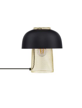 Nova Luce Sqube - tafellamp - Ø 25 x 28 cm - zandzwart en goud