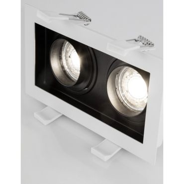 Nova Luce Cedi - inbouwspot - 183 x 100 mm, 180 x 95 mm inbouwmaat - wit en zandzwart