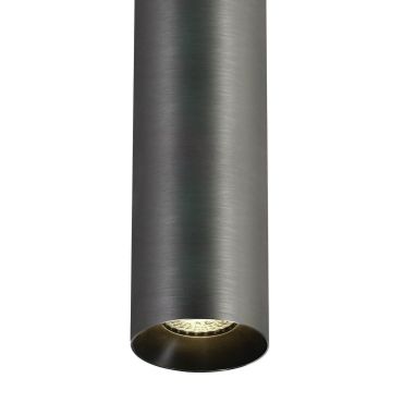 ONE Light Cylinder - hanglamp - Ø 7,5 x 240 cm - metaal grijs