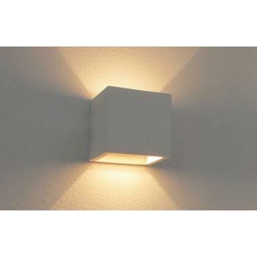 Artdelight Plaster - overschilderbare wandverlichting - 11,5 x 11,5 x 11,5 cm - wit