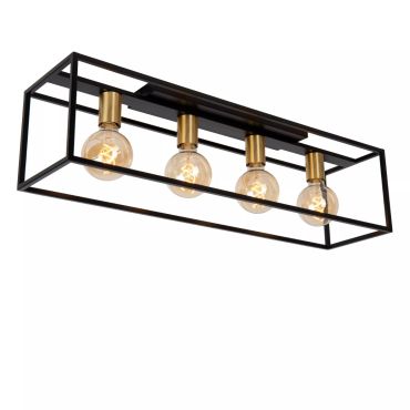 Lucide Ruben - plafondlamp - 90 x 20 x 22,5 cm - zwart
