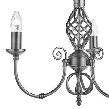 Searchlight Zanzibar - luster - Ø 46 x 93 cm - satijn zilver