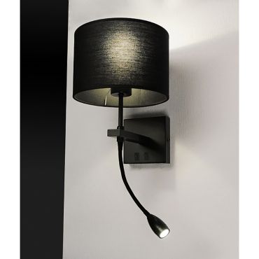 Artdelight Quad - wandverlichting met dubbele schakelaar - 18 x 11 x 11 cm - 3W LED incl. - zwart