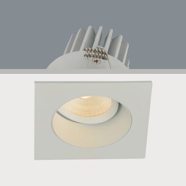 Artdelight Venice 2808 - inbouwspot - 80 x 80 mm, Ø 68 mm inbouwmaat - 8W dimbare LED incl. - IP44 - wit