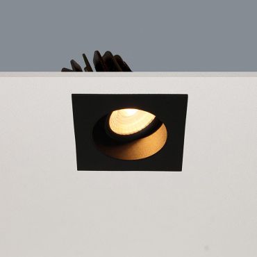 Artdelight Venice 2808 - inbouwspot - 80 x 80 mm, Ø 68 mm inbouwmaat - 8W dimbare LED incl. - IP44 - zwart