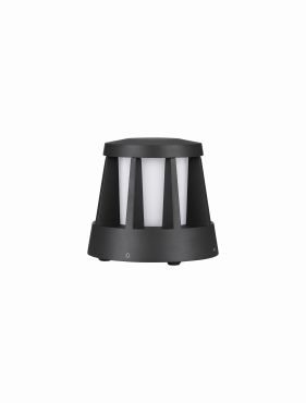 Nova Luce Stark - tuinpaal - Ø 16 x 14,6 cm - 8W LED incl. - IP65 - donker antraciet