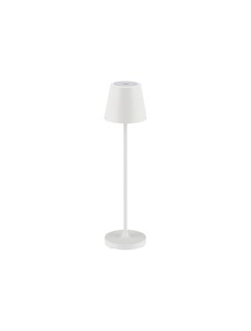 Nova Luce Petit - oplaadbare tafellamp - Ø 7 x 28 cm - 2W dimbare LED incl. - IP54 - wit