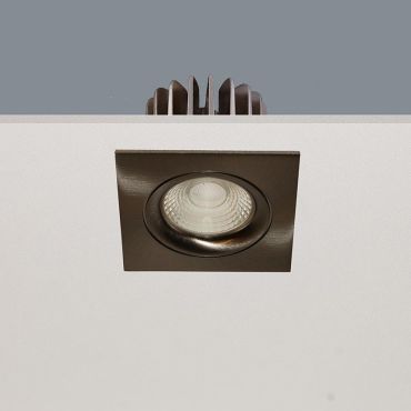 Artdelight Venice 2508 - inbouwspot - 80 x 80 mm, Ø 68 mm inbouwmaat - 8W dimbare LED incl. - IP44 - mat staal