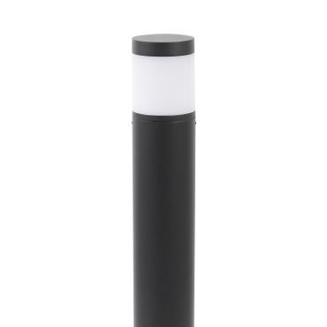 Faro Plim - tuinpaal - Ø 9 x 65 cm - 10W LED incl. - IP65 – donkergrijs met melkglas