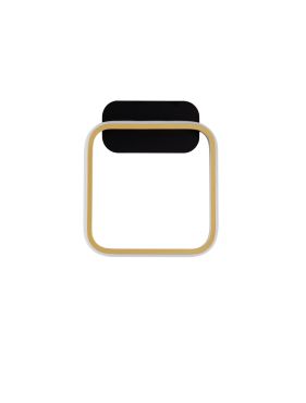 Nova Luce Imar - wandlamp - 20 x 24 x 5,5 cm - 13W LED incl. - zandzwart en goud