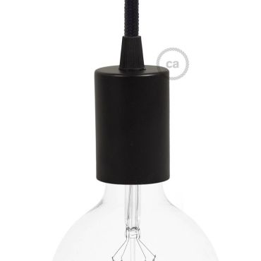 Creative Cables - E27 fitting met conische plastieken kabelhouder - Ø 4,2 x 6,2 cm - zwart