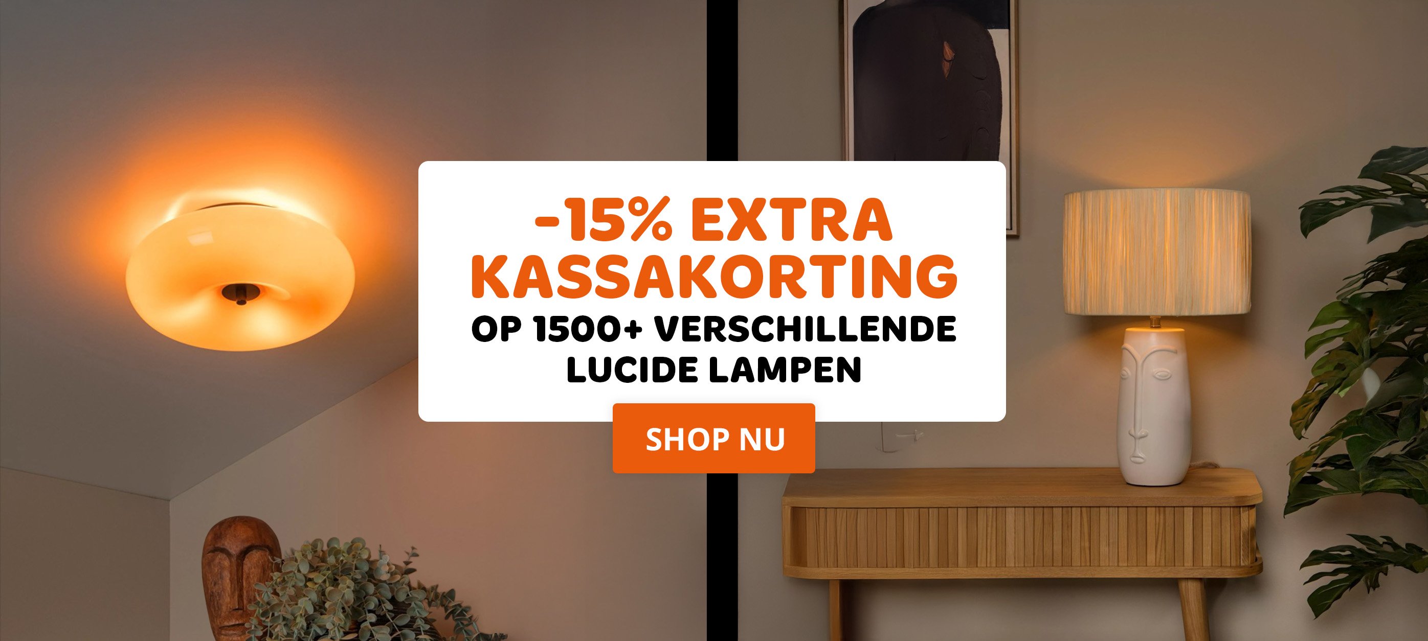 Nu 15% extra korting op meer dan 1500 Lucide armaturen!