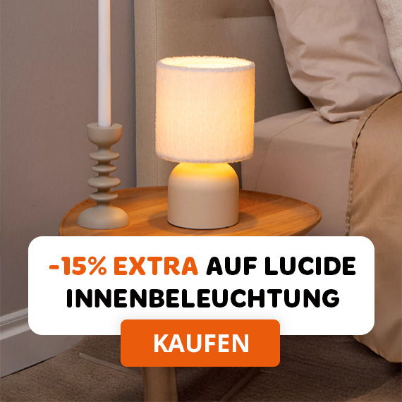 15 % Rabatt auf Lucide Innenbeleuchtung