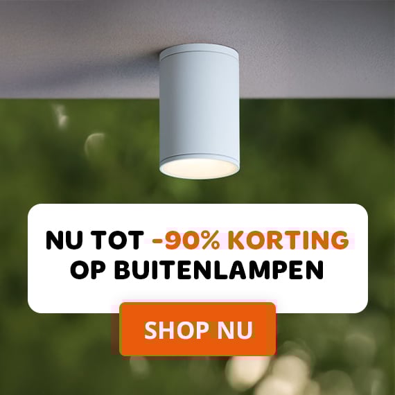 tot 90% korting op buitenlampen