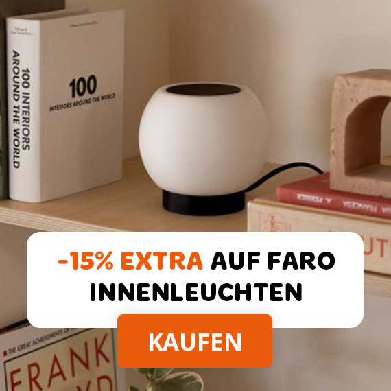 15 % Rabatt auf Faro Innenbeleuchtung