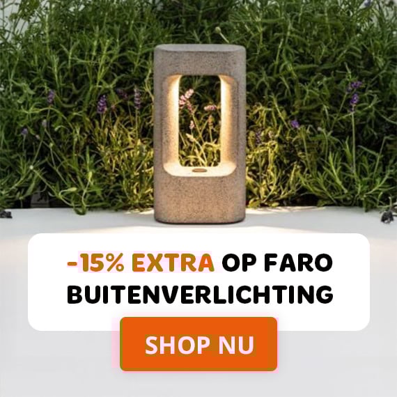 15% extra korting op 400+ buitenlampen