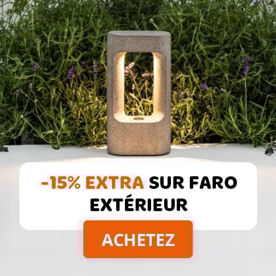 15 % de réduction supplémentaire sur 400+ lampes d’extérieur